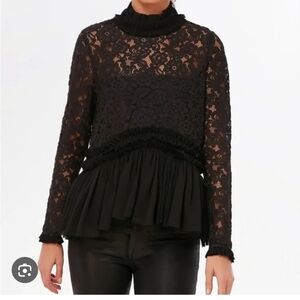 Tuckernuck Black Lace Myla Top In Size XS